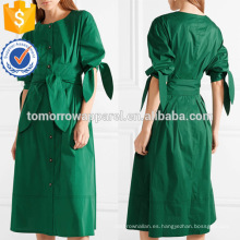 Nuevo estilo verde con cinturón de tres cuartos de longitud de la manga midi verano vestido diario fabricación al por mayor de prendas de vestir de las mujeres de moda (TA0047D)